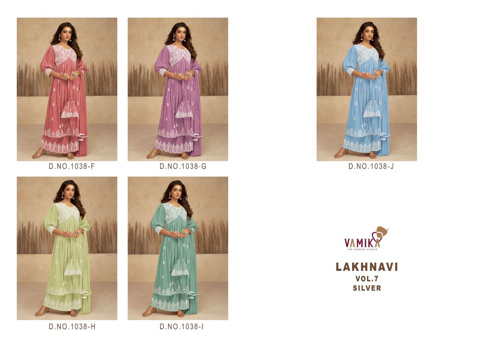 Lakhnavi Vol 7 Silver By Vamika Rayon Wedding Wear Readymade Suits Wholesale Clothing Distributors In India
